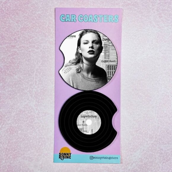 TAYLOR SWIFT REPUTATION CAR COASTERS - Picture 1 of 1